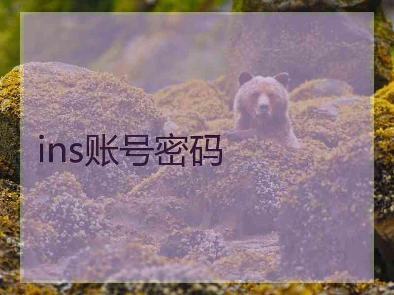 ins账号密码 ins账号密码