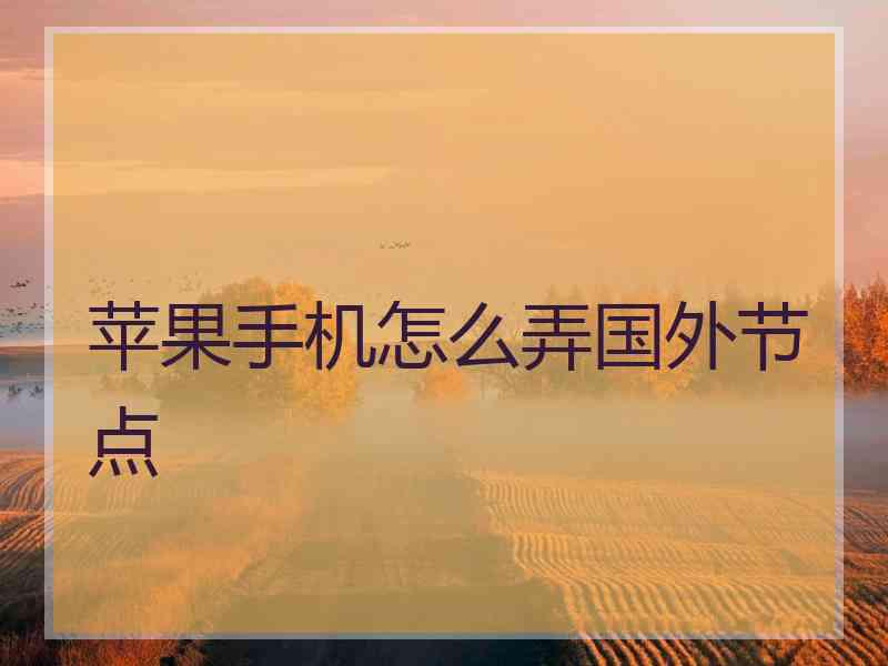 苹果手机怎么弄国外节点
