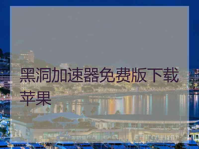 黑洞加速器免费版下载苹果