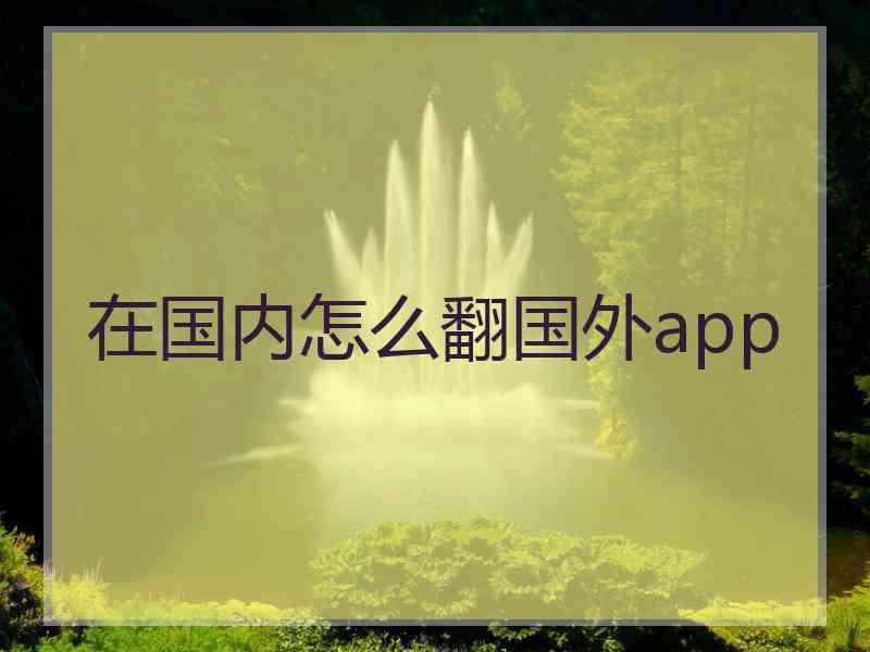 在国内怎么翻国外app