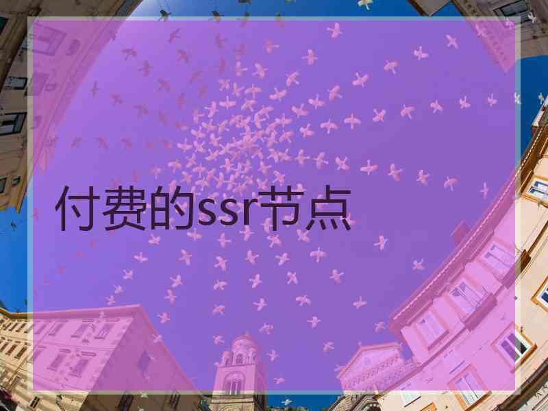 付费的ssr节点