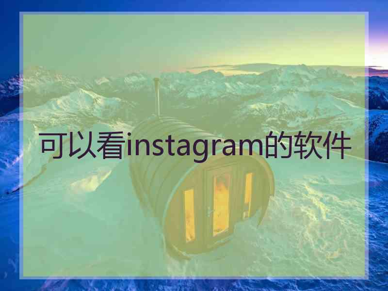 可以看instagram的软件