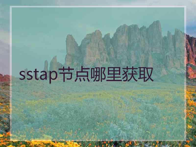 sstap节点哪里获取