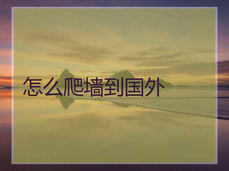 怎么爬墙到国外