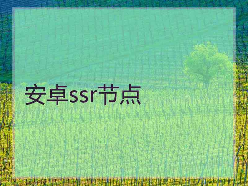 安卓ssr节点