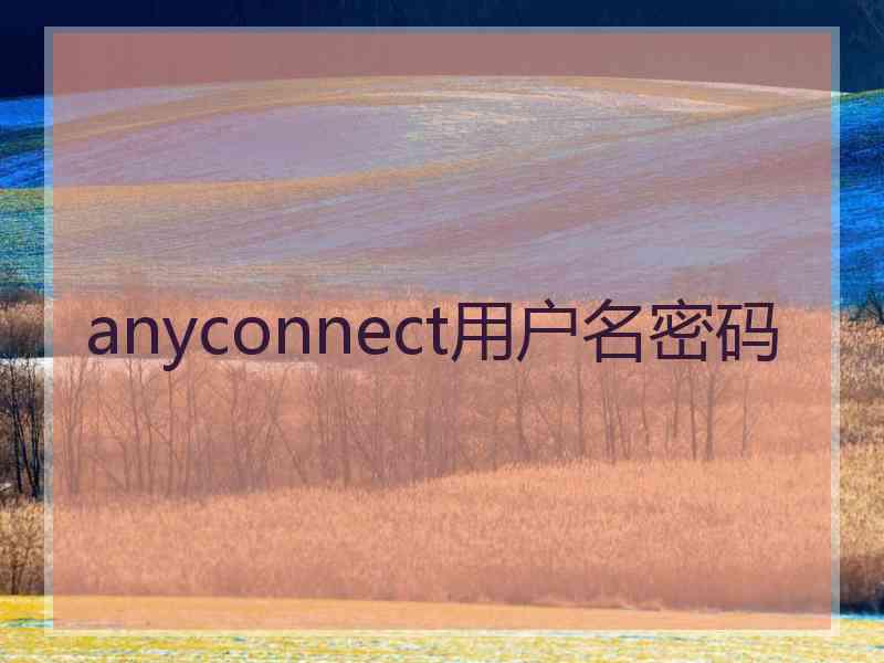 anyconnect用户名密码