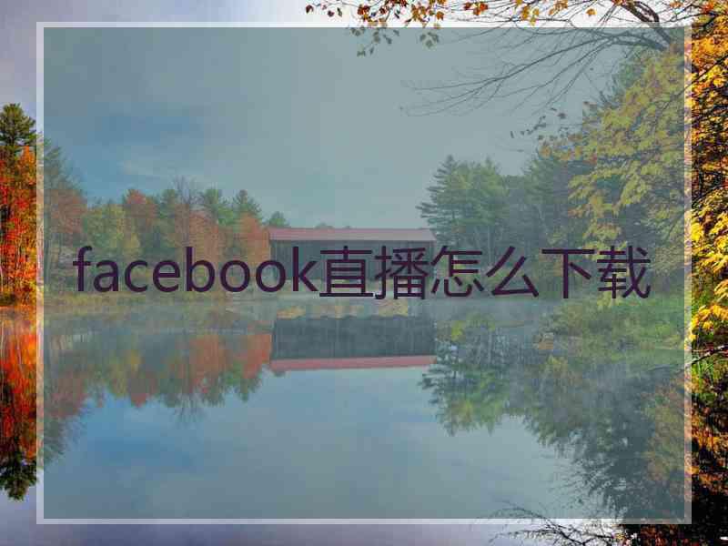 facebook直播怎么下载