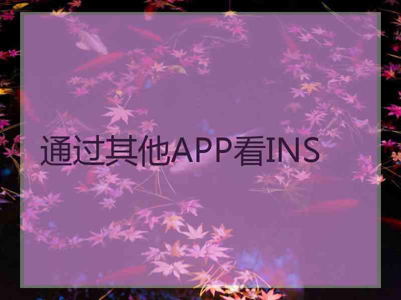 通过其他APP看INS
