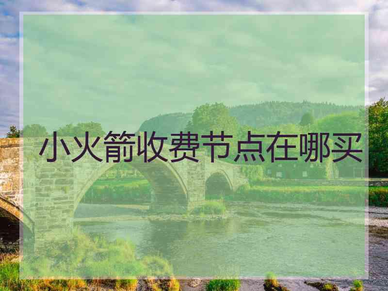 小火箭收费节点在哪买