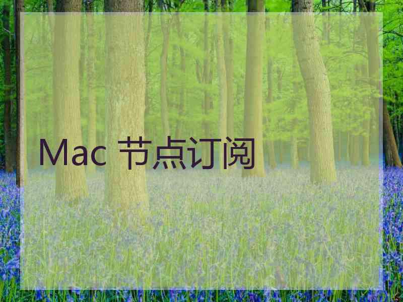 Mac 节点订阅