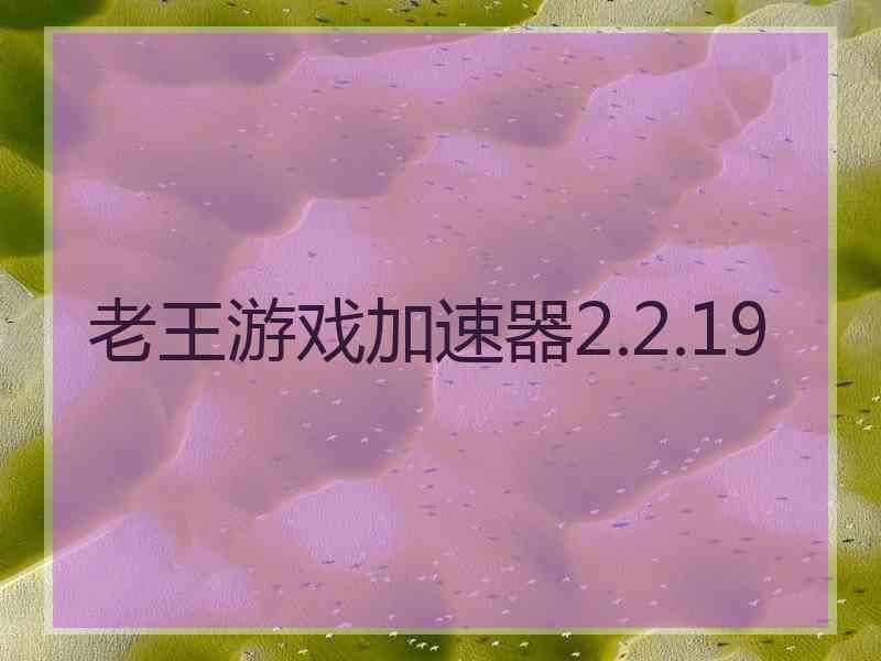 老王游戏加速器2.2.19